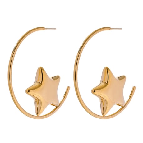 Star hoop pierce gold 316L