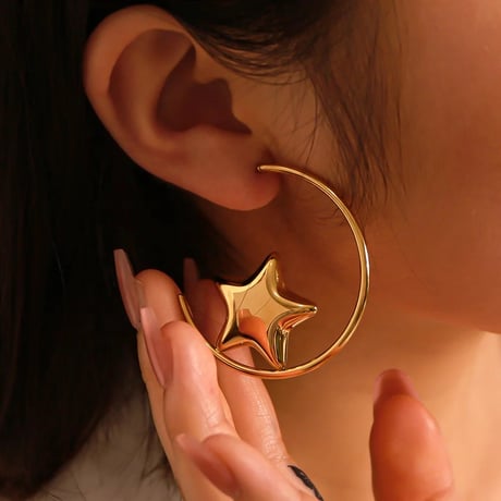Star hoop pierce gold 316L