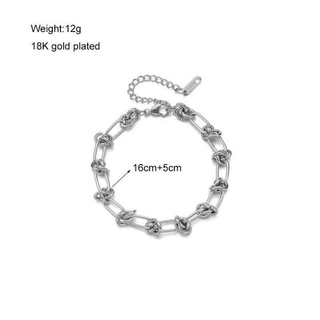 Knot thick bracelet silver 304L