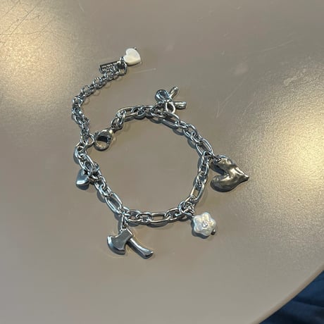 Edgy charms bracelet silver 304L