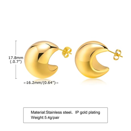 Rétro c-shaped pierce gold 316L