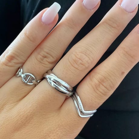 Classic thred round ring silver 316L