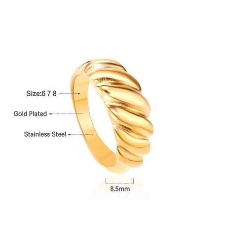 Croissant ring gold 316L