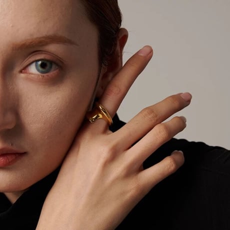 The wave ring gold 316L