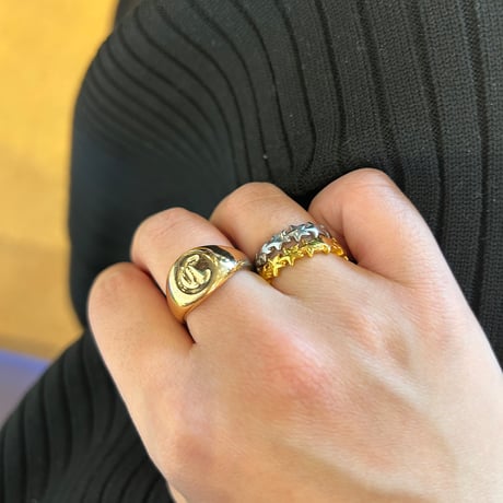 Chunky star ring gold 316L