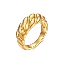 Croissant ring gold 316L