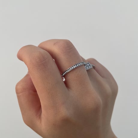 Eternity  zirconia ring silver 316L