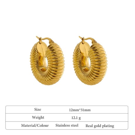 Hollowout hoop pierce gold 316L