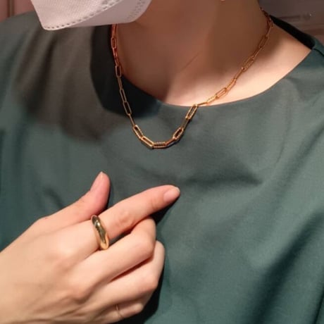 Thin twist chain necklace gold 316L
