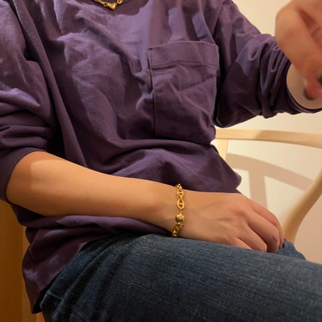 Block chain ball bracelet gold 304L