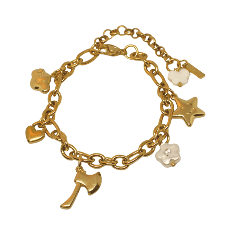 Edgy charms bracelet gold 304L