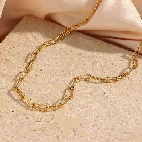 Thin twist chain necklace gold 316L