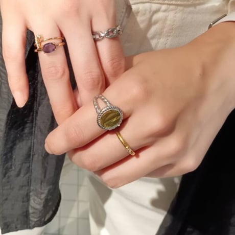 Minimal thin 1mm ring set  gold 316L