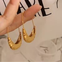 Drop dangle hoop pierce gold 316L