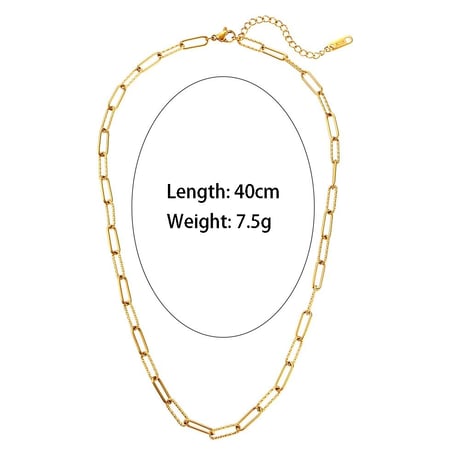 Thin twist chain necklace gold 316L