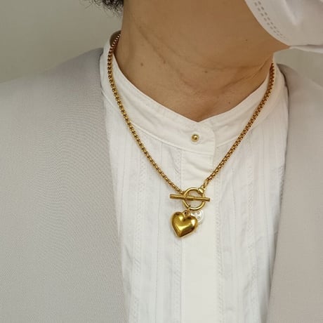 Heart choker gold 304L