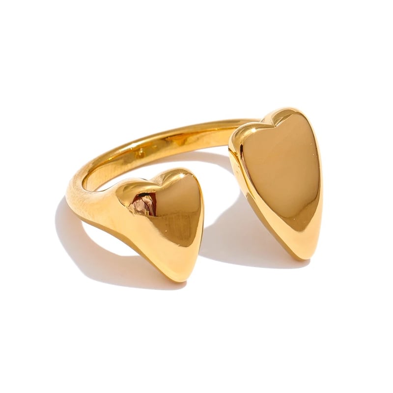Heart open ring gold 316L | MELLOW by Ayaka Mori