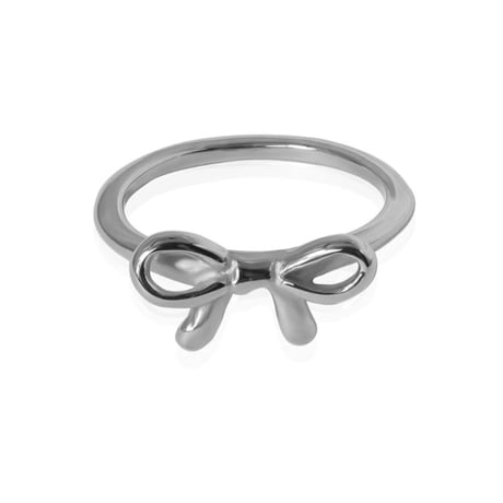 Bow tie ring silver 316L