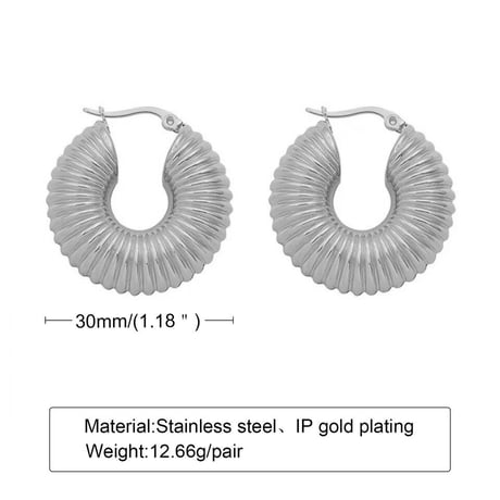Hollowout hoop pierce silver 316L