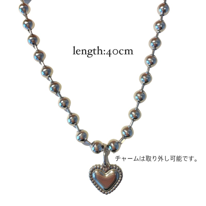 ５０００円以上２００円引きheart top ball chain necklace/SV925・K18