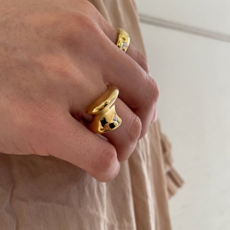 The wave ring gold 316L
