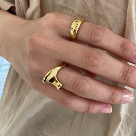 The wave ring gold 316L
