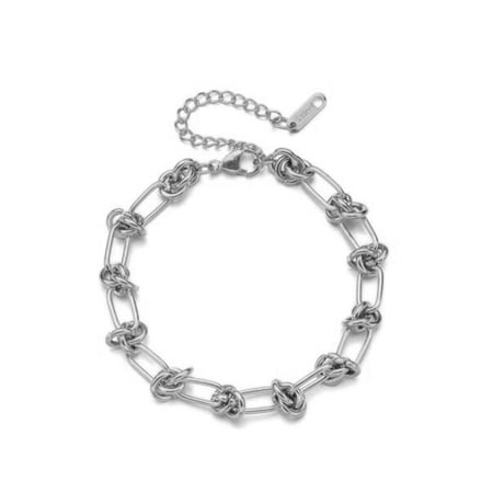 Knot thick bracelet silver 304L