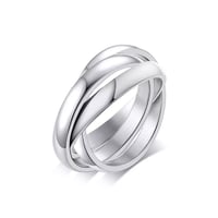 Classic thred round ring silver 316L