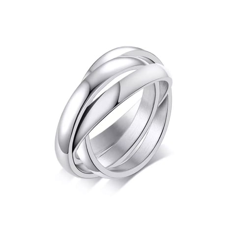 Classic thred round ring silver 316L