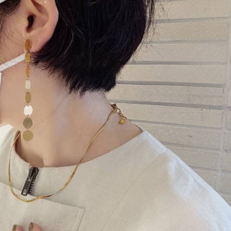 Long obal chain pierce gold 316L