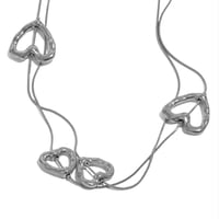 Snake chain heart necklace silver 304L