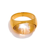 Clear resin round ring gold 316L