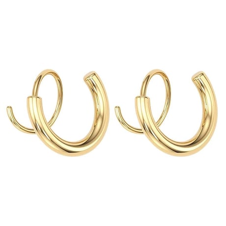 Chunky double spiral piearce gold  316L