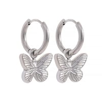 Putit butterfly hoop piearce silver 316L