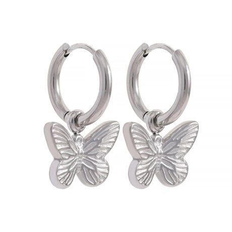 Putit butterfly hoop piearce silver 316L