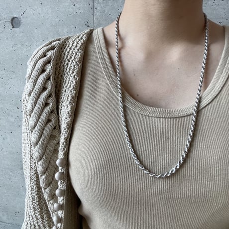 Twist necklace 6mm 60cm silver 316L