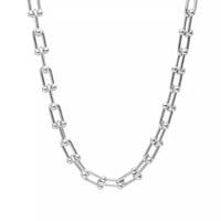 Block chain necklace silver 304L