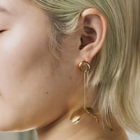 Long flower dangle drop pierce gold 316L