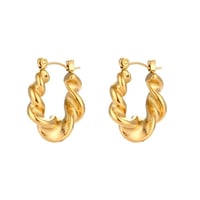 U-shaped chunky twist pierce gold 316L