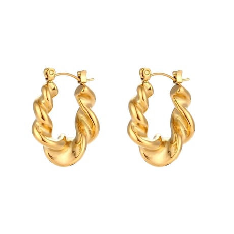 U-shaped chunky twist pierce gold 316L
