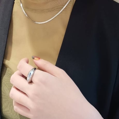 Thick disk ring silver 316L