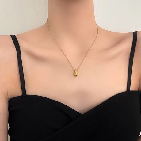 Rain drop necklace gold 316L