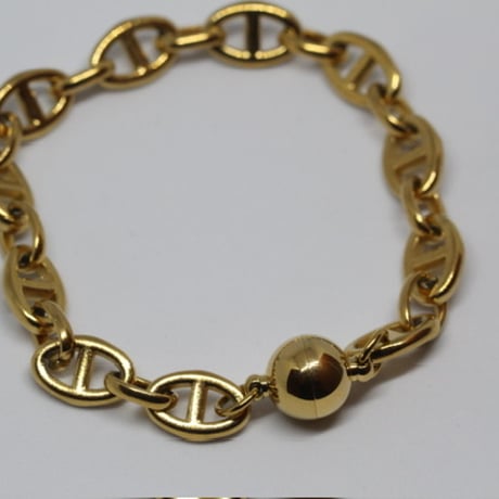 Block chain ball bracelet gold 304L