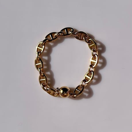 Block chain ball bracelet gold 304L