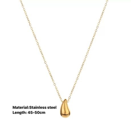 Rain drop necklace gold 316L
