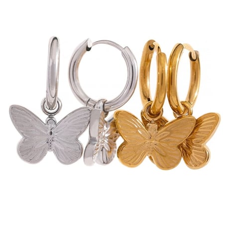 Putit butterfly hoop piearce silver 316L