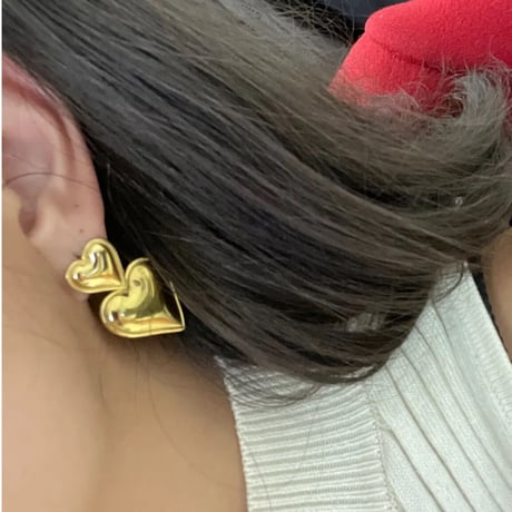 Double heart pierce gold 316L