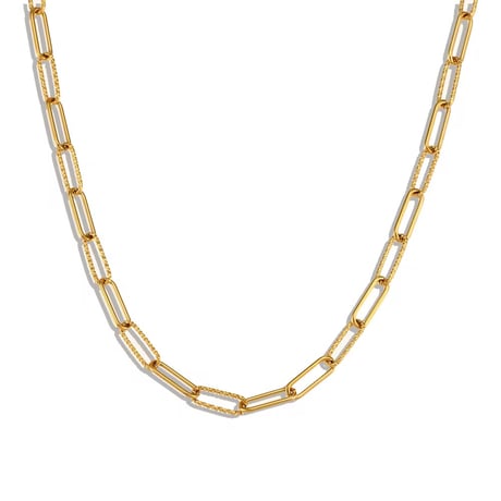 Thin twist chain necklace gold 316L
