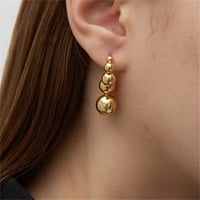Irregular connected balls piearce gold 316L