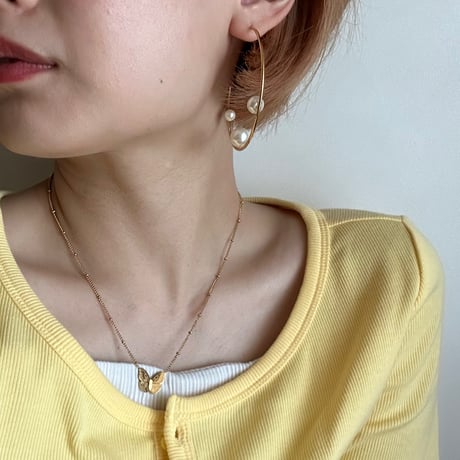 Big hoop pearl pierce gold 316L